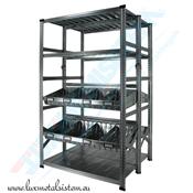 Rayonnage Double - Elément Départ-Suivant avec Bacs Modulaires - H : 1.97 m