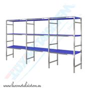 Rayonnage Inox tab. PP Bleu - 3 éléments