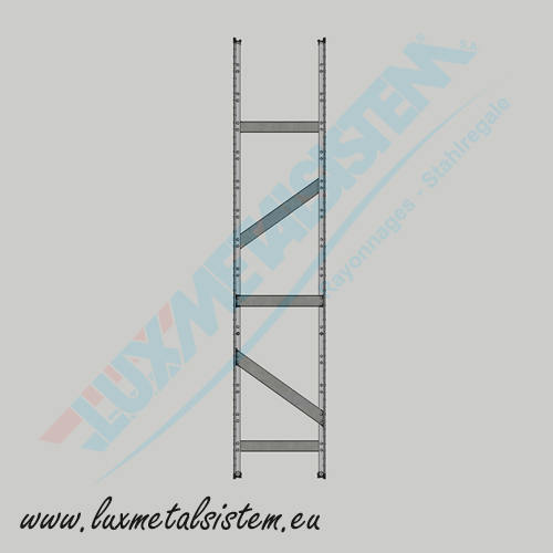 Echelle complte rayonnage avec pieds mtalliques SUPER-123 H. 1.98 m - P.32 cm