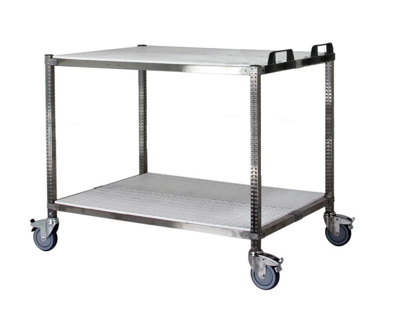 Chariot bas large INOX Blanc - H.1.36 m - P.92 cm