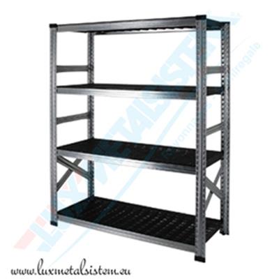 Rayonnage Elément Départ PP Noir 90 cm - H: 1.84 m - 4 tablettes