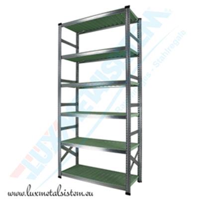 Rayonnage Elément Départ PP Vert 1.05 m - H: 2.50 m - 6 tablettes