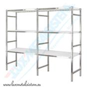 Rayonnage Inox tab. PP Blanc - 2 éléments
