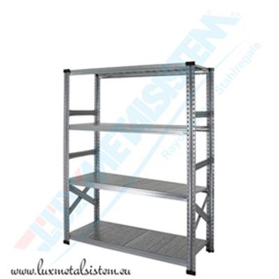 Rayonnage métallique - Elément Départ 1.05 m - H: 1.84 m - 4 tablettes