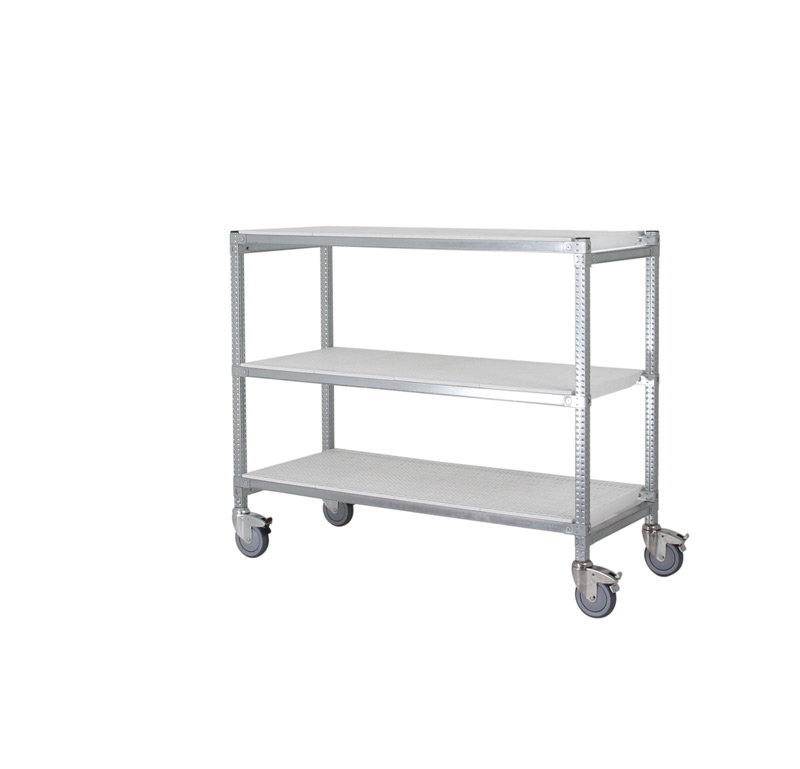 Chariot Haut Etroit INOX Blanc - H.2.16 m - P.52 cm