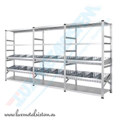 Rayonnage avec Bacs Modulaires - H : 1.97 m