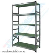 Rayonnage Elément Suivant PP Vert 90 cm - H: 2.50 m - 6 tablettes
