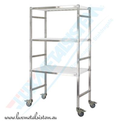 Chariot Haut Etroit INOX Blanc - H.1.66 m - P.52 cm