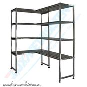 Rayonnage Inox d'angle - Clayettes Inox