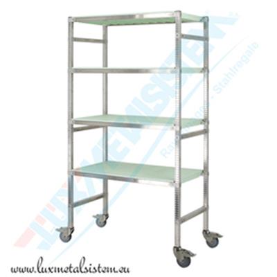 Chariot Haut Etroit INOX Vert - H.1.74 m - P.39 cm