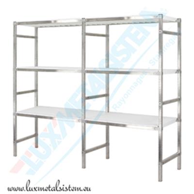 Rayonnage Inox tab. PP Blanc - 2 éléments