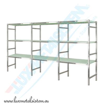 Rayonnage Inox tab. PP Vert - 3 éléments