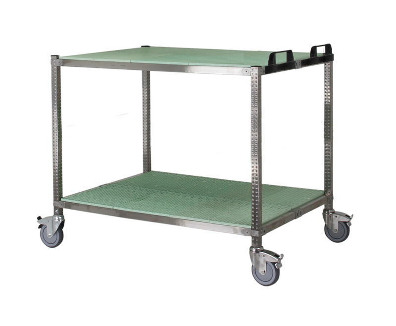 Chariot Haut Large INOX Vert - H.1.06 m - P. 79 cm