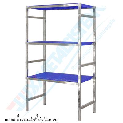 Rayonnage Inox - Elém. Départ PP Bleu
