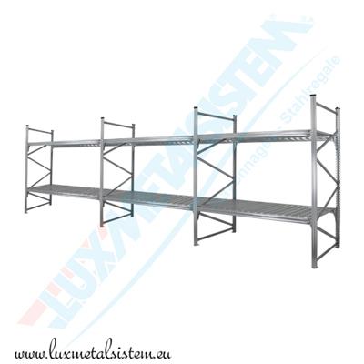 RAYONNAGE Mi-Lourd - Tablettes perforées 50 % - H. 2,00 m - P.90 cm à  1.20 m