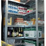 Rayonnage acier d'Angle tablettes Perforées - H: 1.97 m - 5 tablettes
