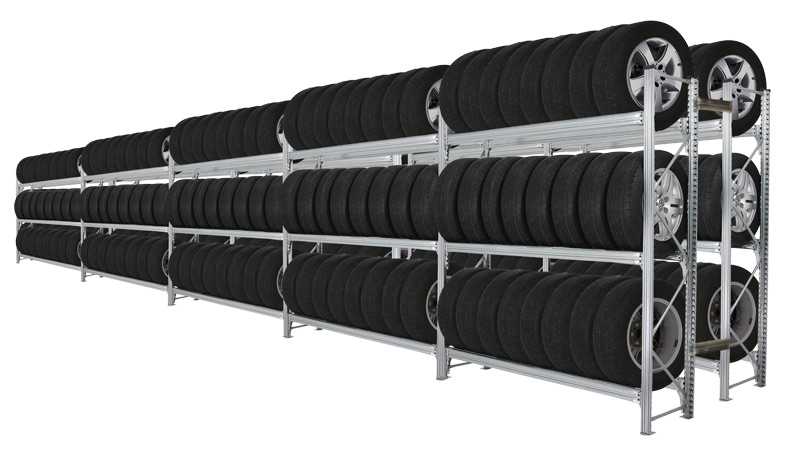 Rack de rangement pour pneus, avec ou sans jantes - UNISHELF
