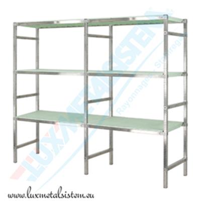 Rayonnage Inox tab. PP Vert - 2 éléments