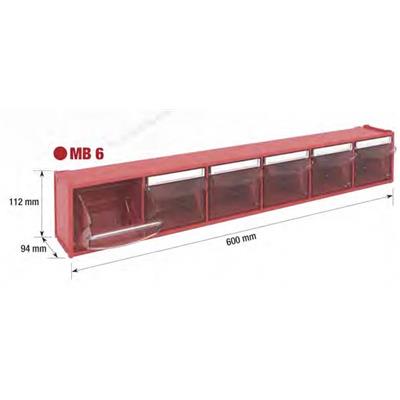 MB6 BLOC A TIROIRS MODULAIRE ROUGE