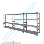 Etagère acier galvanisé - 3 éléments 1.20 m - H: 1.58 m  - 4 tablettes