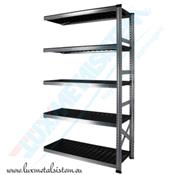 Rayonnage Elément Suivant PP Noir 90 cm - H: 1.97 m - 5 tablettes