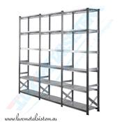 Rayonnage mtallique - 3 lments 90 cm - H: 2.50 m - 6 tablettes