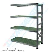 Rayonnage Elément Suivant PP Vert 1.35 m - H: 1.58 m - 4 tablettes