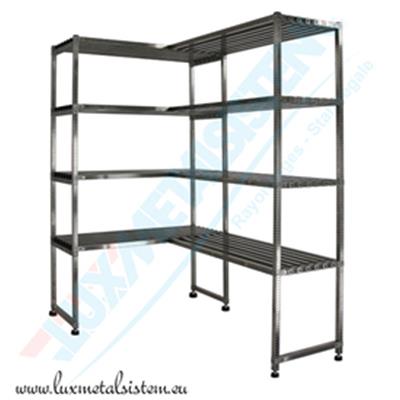 Rayonnage Inox d'angle - Clayettes Inox