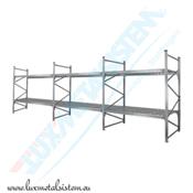 RAYONNAGE Mi-Lourd - Tablettes perforées 50 % - H. 3.00 m - P.90 cm à  1.20 m