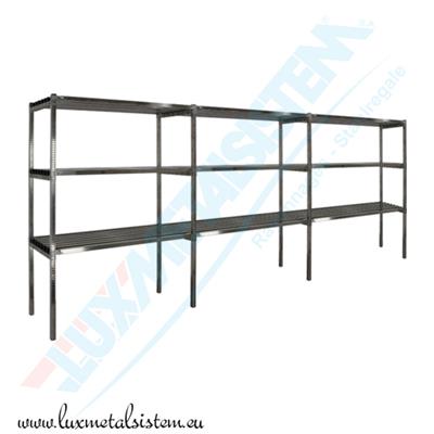 Rayonnage Inox Clayettes - 3 éléments