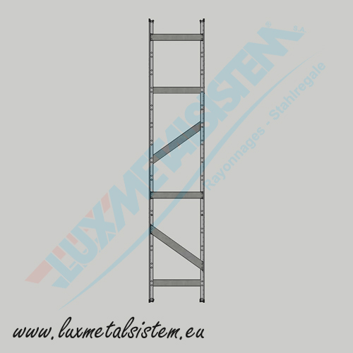 Echelle complète rayonnage avec pieds plastique SUPER-123 H. 2.10 m - P.32 cm