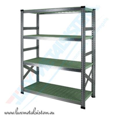 Rayonnage Elément Départ PP Vert 1.05 m - H: 1.58 m - 4 tablettes