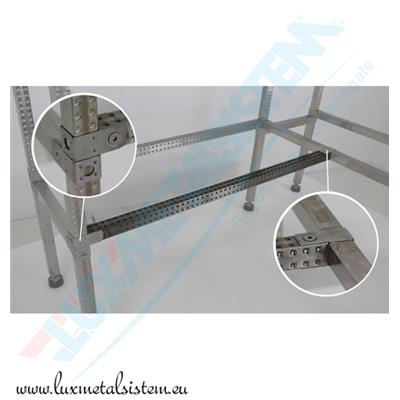 LISSE INOX BOSSELE 32/22 H=90 cm AVEC PERFORATIONS PERPENDICULAIRE-NON STANDARD
