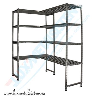 Rayonnage Inox d'angle - Tablettes INOX