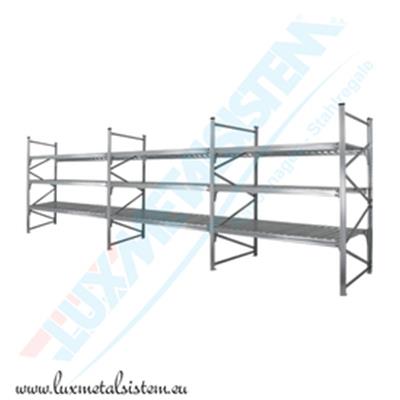 RAYONNAGE Mi-Lourd - Tablettes perforées 50 % - H. 2,00 m - P.90 cm à  1.20 m