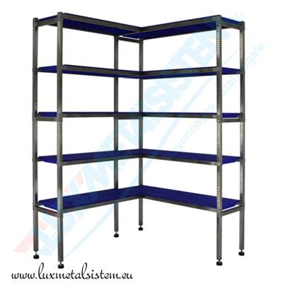 Rayonnage Inox d'Angle PP Bleu