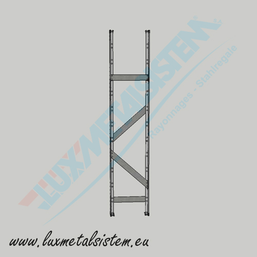 Echelle complte rayonnage avec pieds mtalliques SUPER-123 H. 1.58 m - P.32 cm