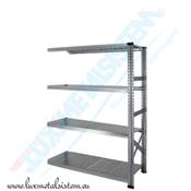 Rayonnage métallique - Elément Suivant 90 cm - H: 1.58 m - 4 tablettes