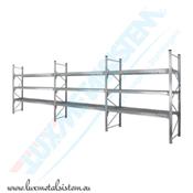 RAYONNAGE Mi-Lourd - Tablettes perforées 50 % - H. 2,50 m - P. 45 à 85 cm