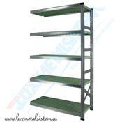 Rayonnage Elément Suivant PP Vert 1.20 m - H: 1.97 m - 5 tablettes