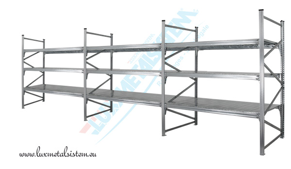 RAYONNAGE Mi-Lourd - H. 2,50 m - P. 45 à 85 cm