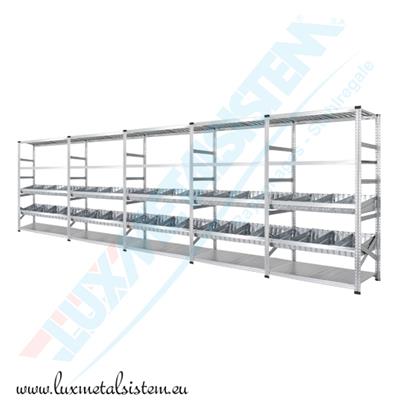 Rayonnage avec Bacs Modulaires - H : 1.97 m