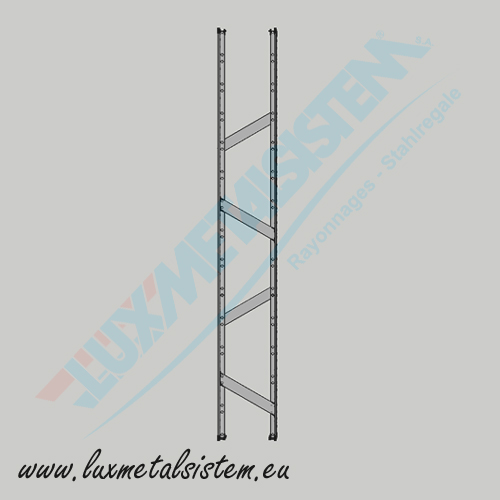 Echelle complète rayonnage avec pieds plastique SUPER-123 H. 1.84 m - P.25 cm