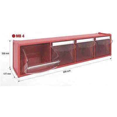 MB4 BLOC A TIROIRS MODULAIRE ROUGE