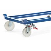 2 roues pivotantes à levier fixe