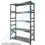 Rayonnage métallique - Elément Départ 90 cm - H: 1.97 m - 5 tablettes