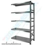 Rayonnage métallique - Elément Suivant 1.05 m - H: 1.97 m - 5 tablettes