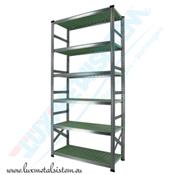 Rayonnage Elément Départ PP Vert 1.35 m - H: 2.50 m - 6 tablettes