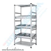 Rayonnage Elément Départ avec Bacs Modulaires - H : 1.97 m - 3 niveaux bacs