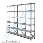 Rayonnage métallique - 3 éléments 1.05 m - H: 2.50 m - 6 tablettes